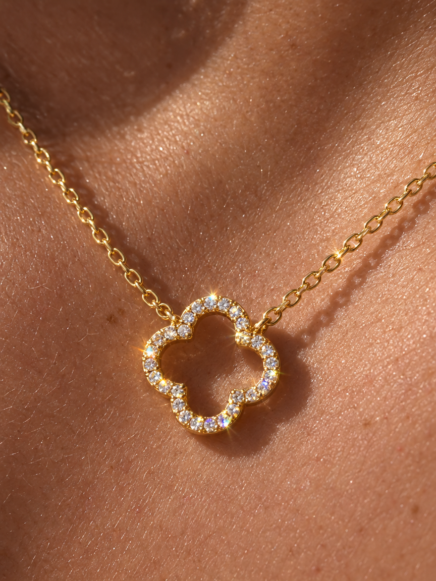 Pavé Clover Pendant Necklace