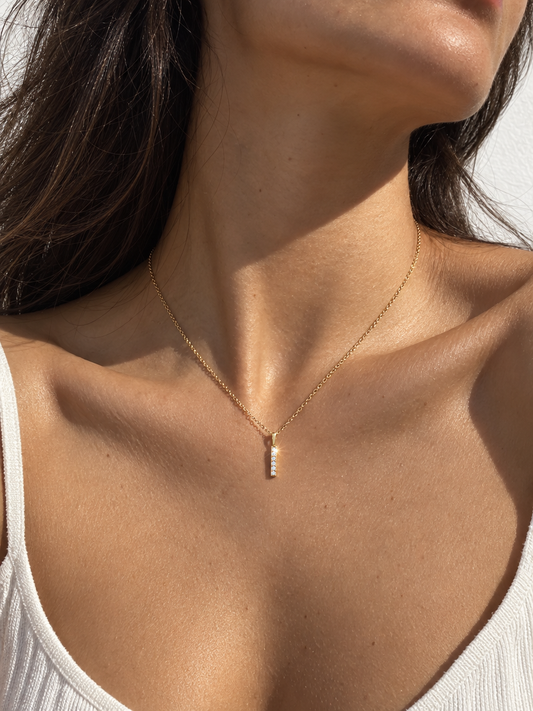 Vertical Pavé Bar Necklace