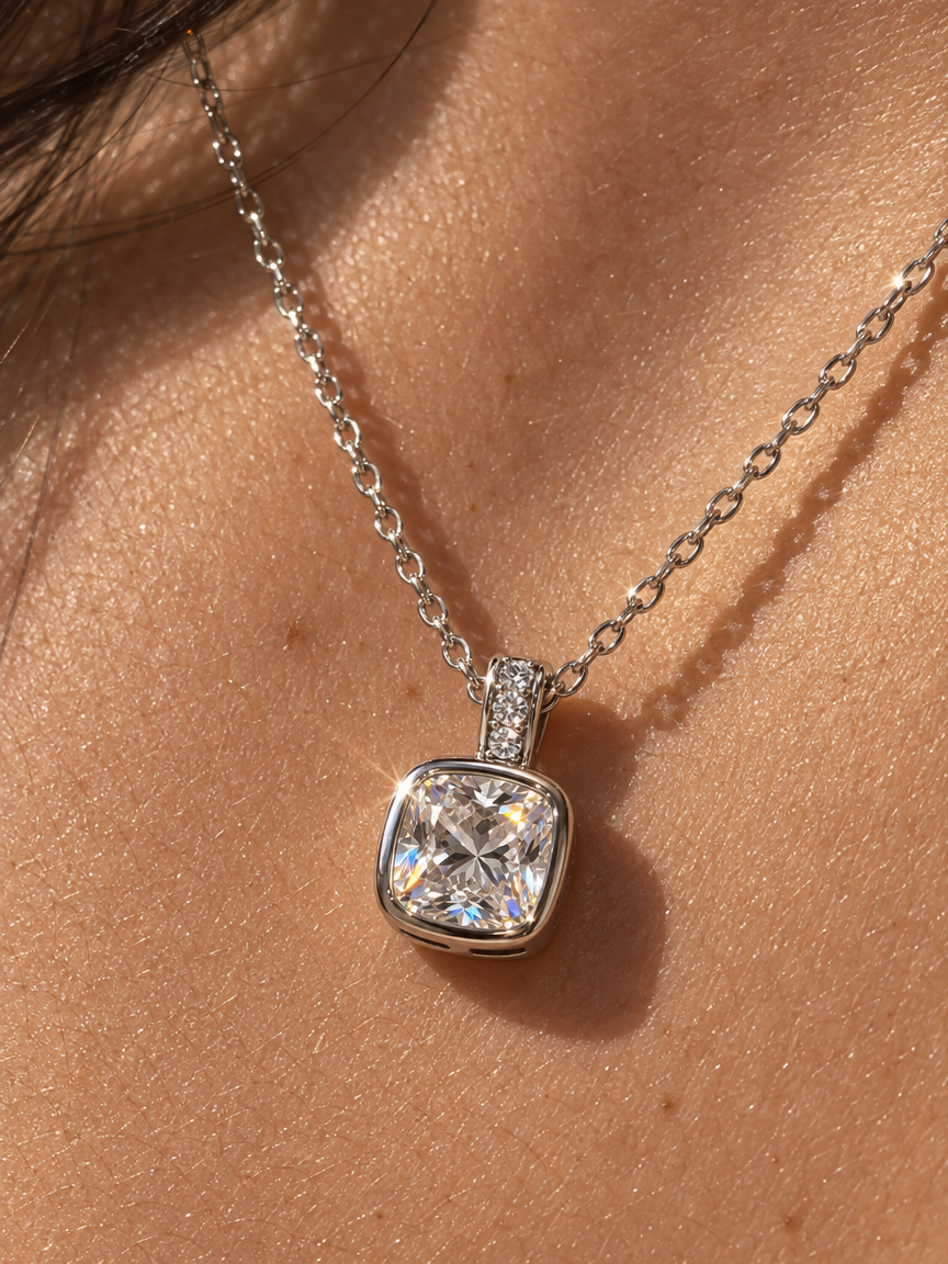 Framed Solitaire Necklace