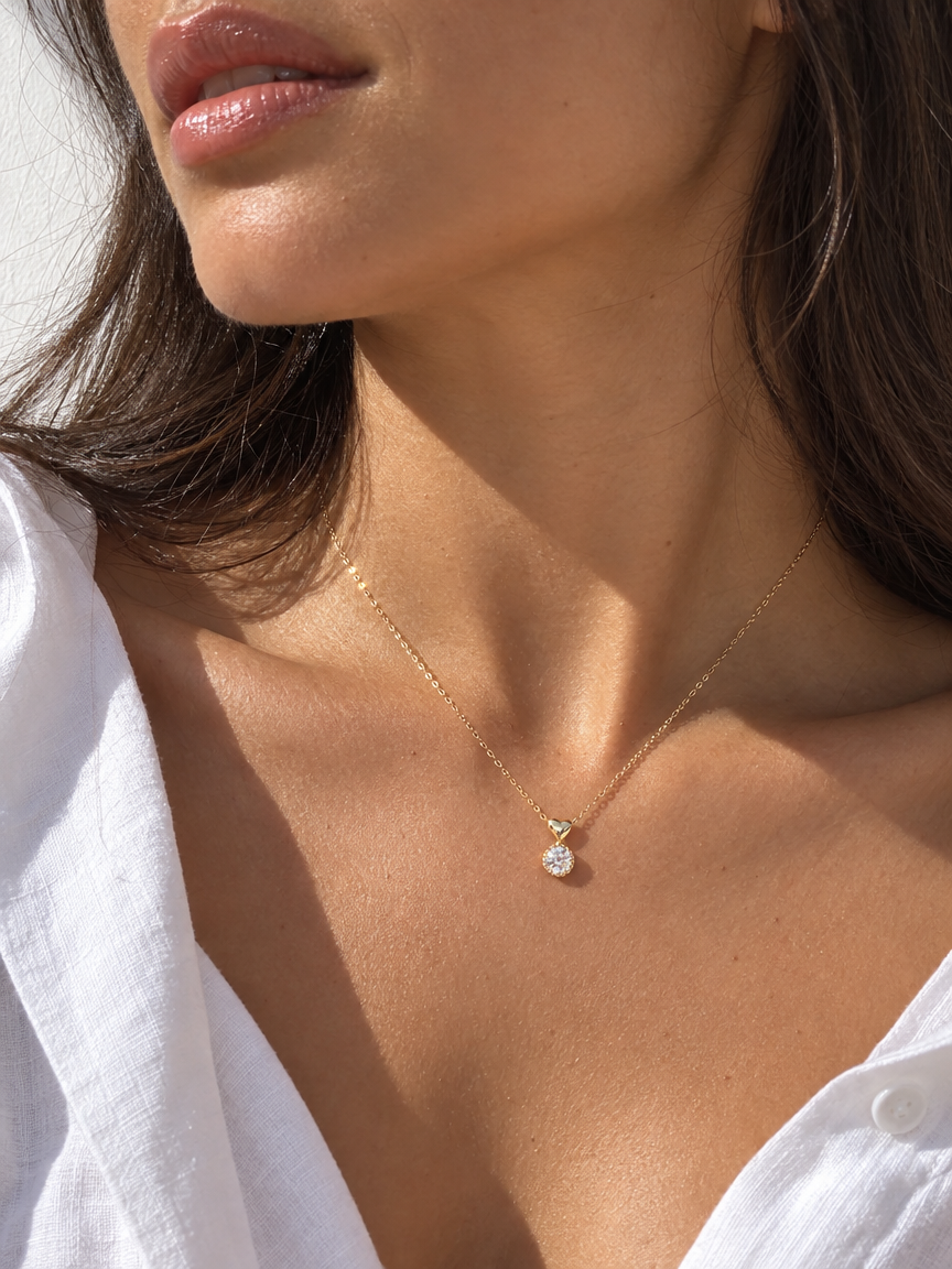 Halo Heart Necklace