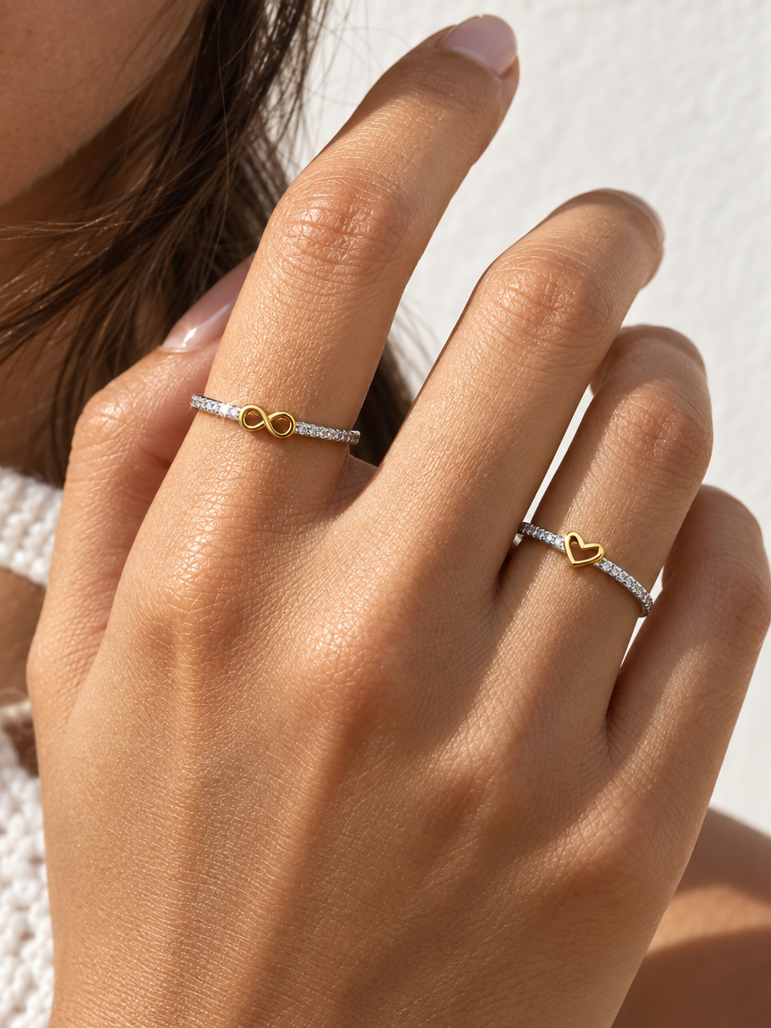 Infinity & Heart Ring