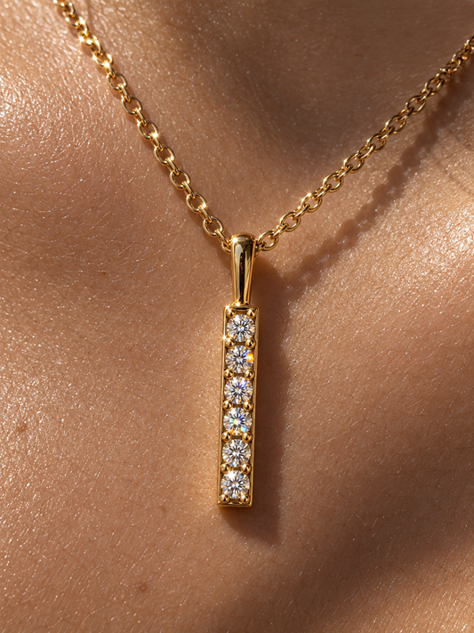 Vertical Pavé Bar Necklace