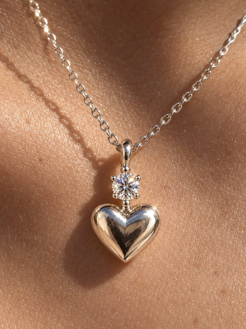 Sparkle Heart Pendant Necklace