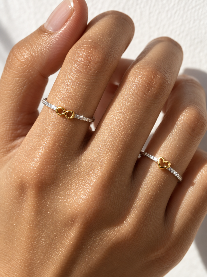 Infinity & Heart Ring