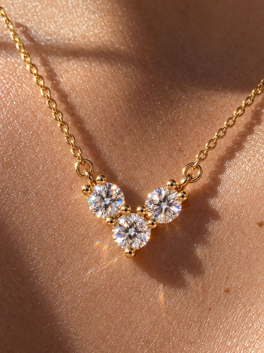 Heart Chevron Necklace