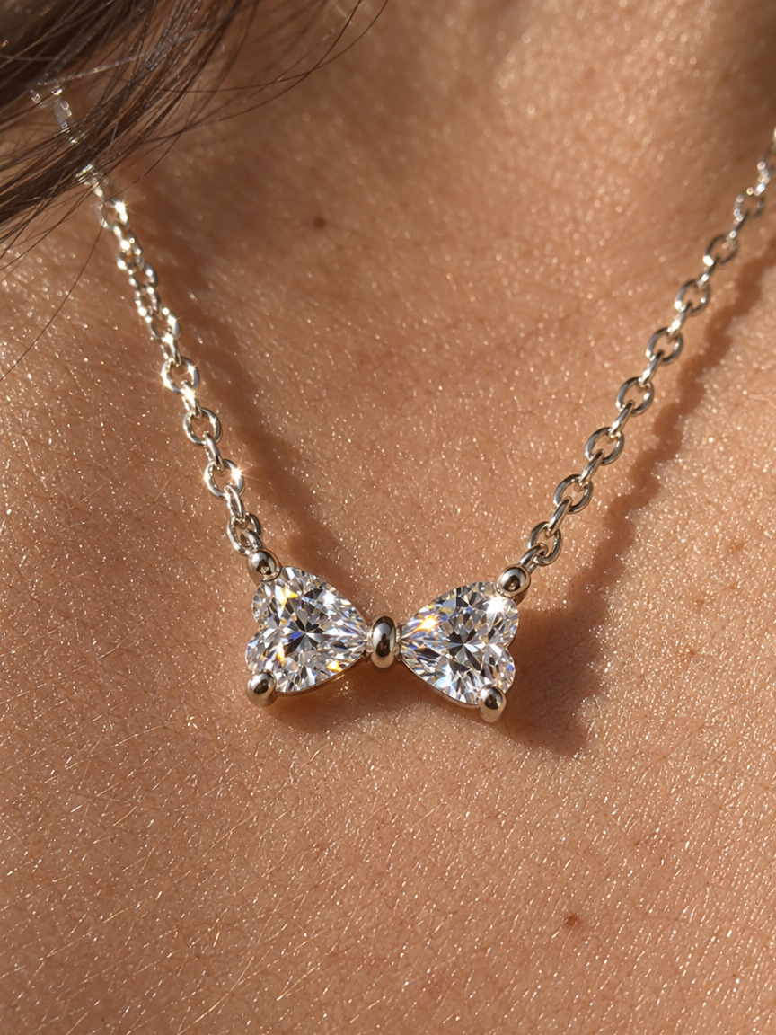 Heart Bowtie Necklace