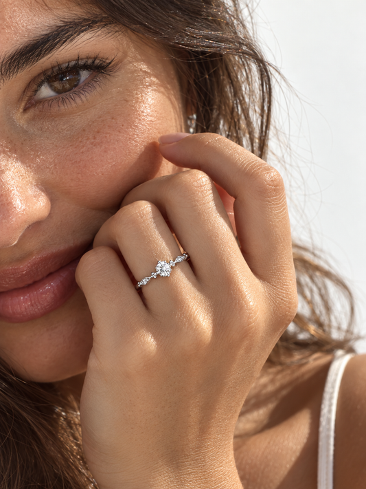 Zircon Solitaire Open Ring