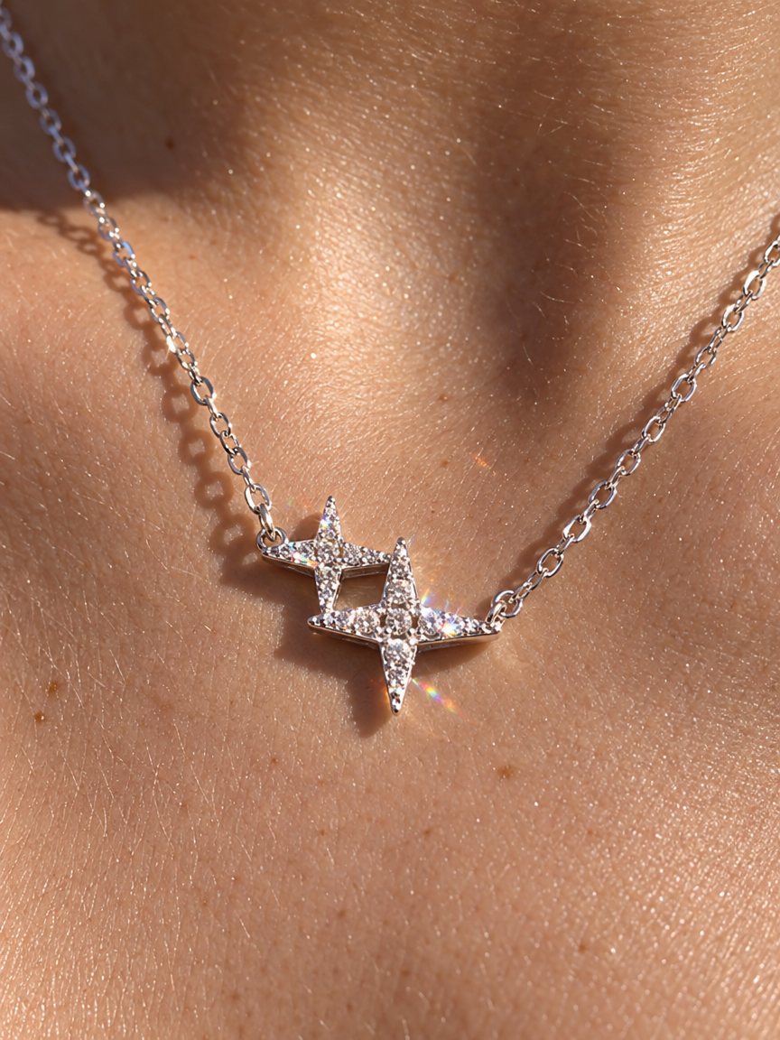 Twin Star Necklace