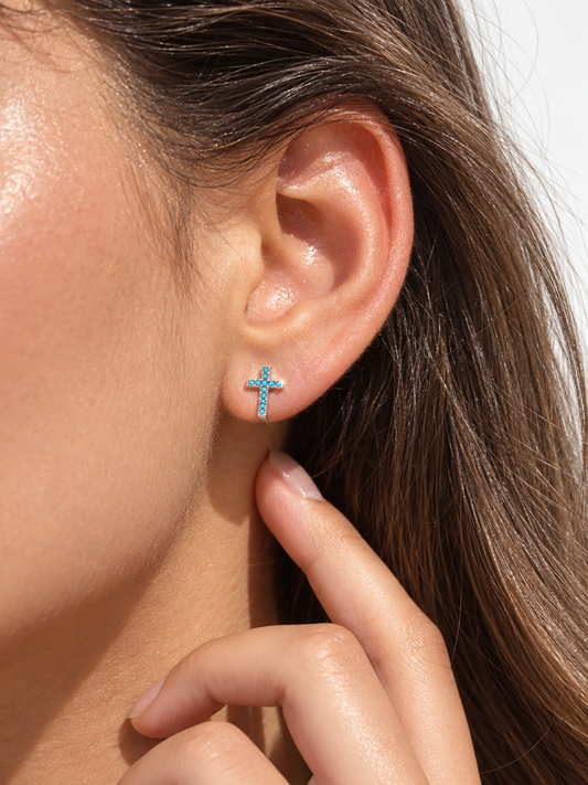 Acqua Cross Studs