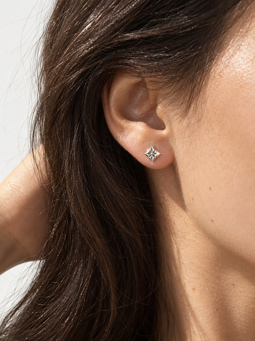 Geometric Star Stud Earrings