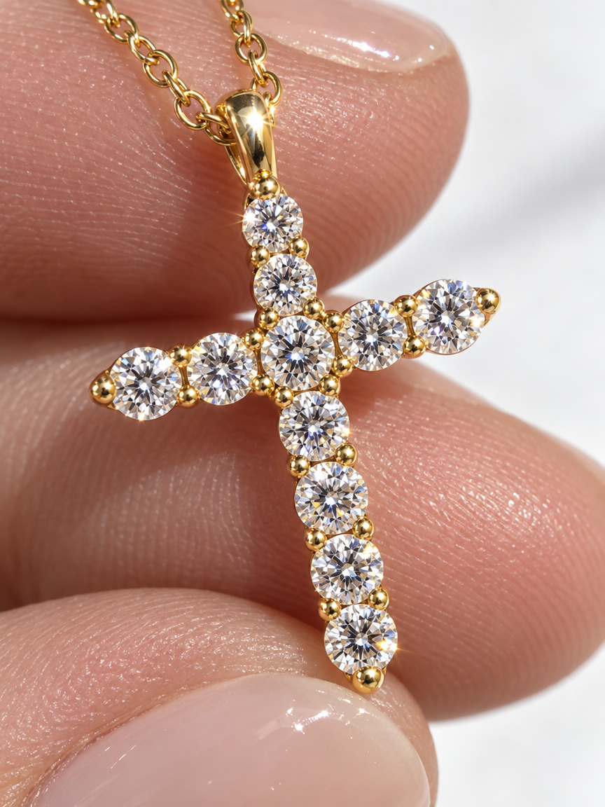 Pavé Cross Necklace