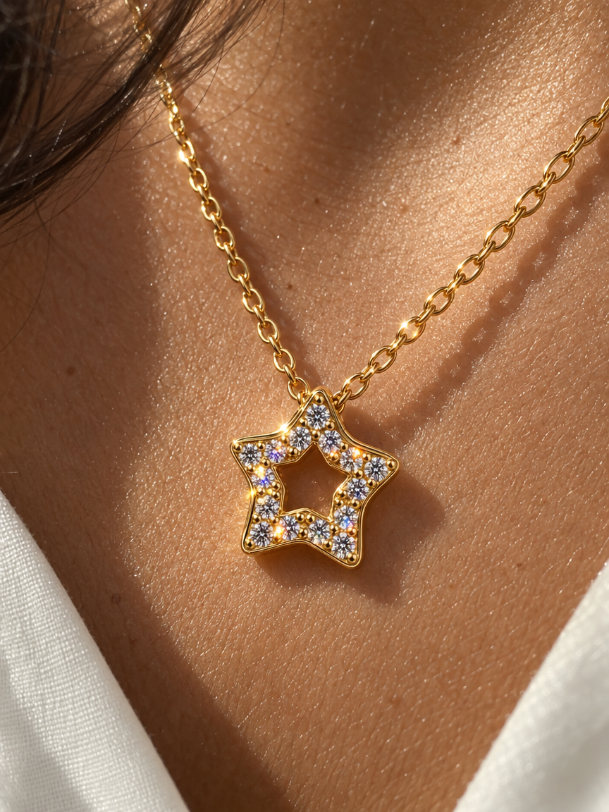 Pavé Star Pendant Necklace