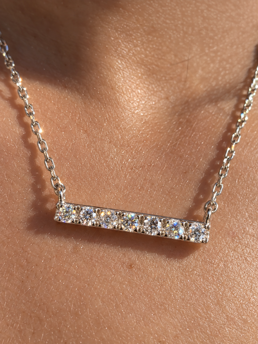 Horizontal Pavé Bar Necklace