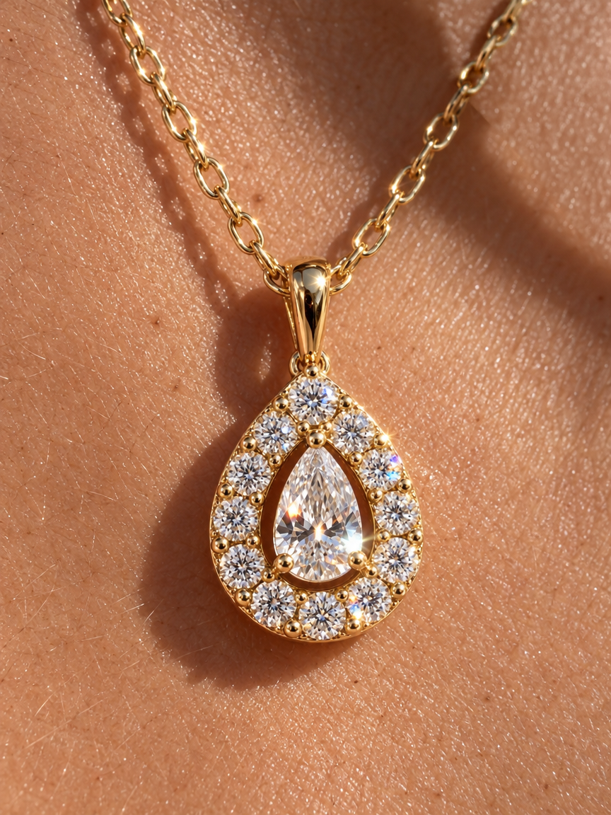 Pavé Waterdrop Pendant Necklace