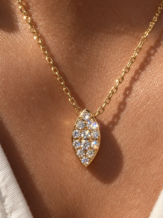 Pavé Oval Pendant Necklace