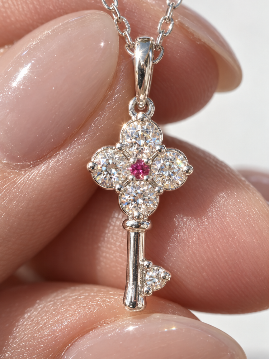 Clover Key Pendant Necklace