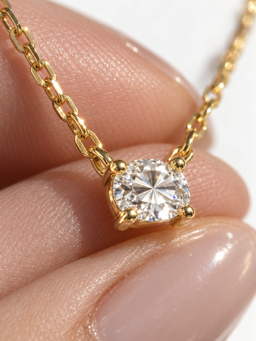 Oval-Cut Solitaire Necklace
