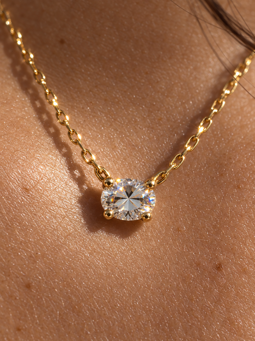 Oval-Cut Solitaire Necklace