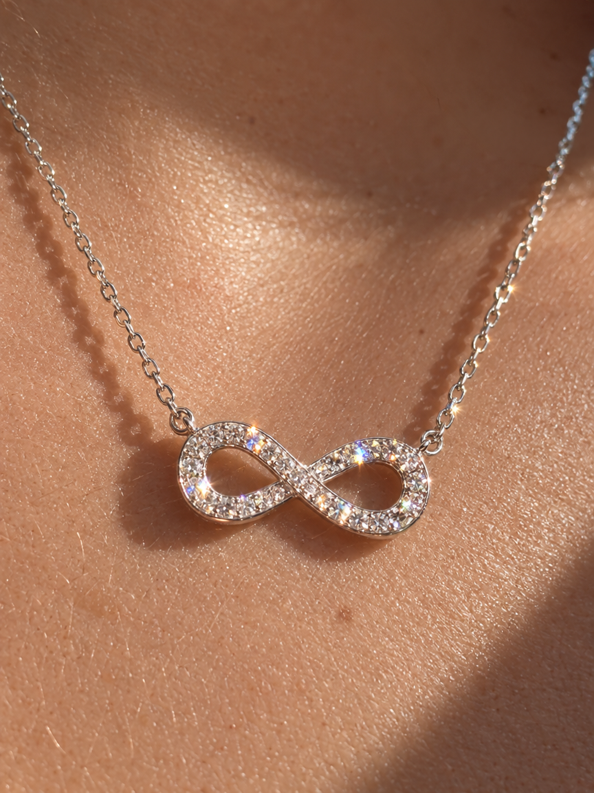 Pavé Infinity Pendant Necklace