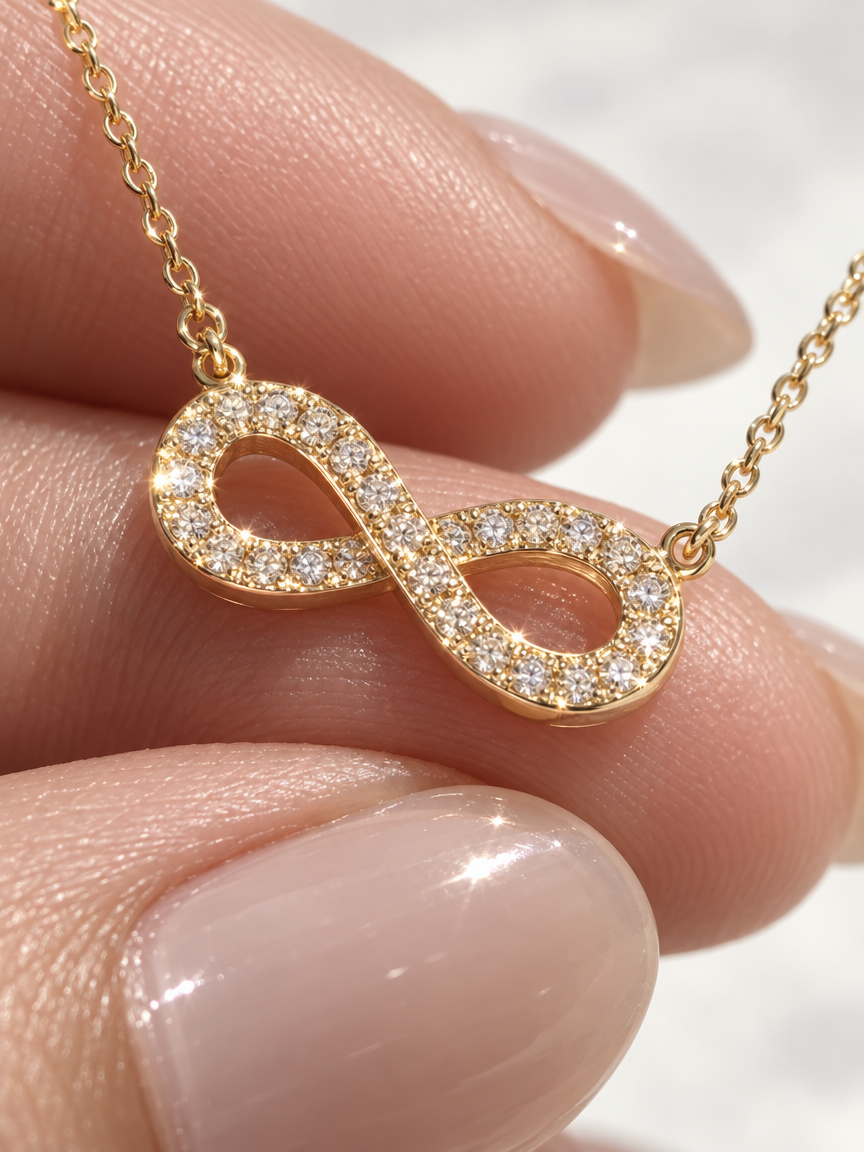 Pavé Infinity Pendant Necklace