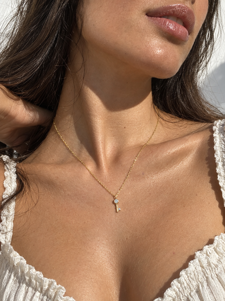 Sparkle Key Pendant Necklace