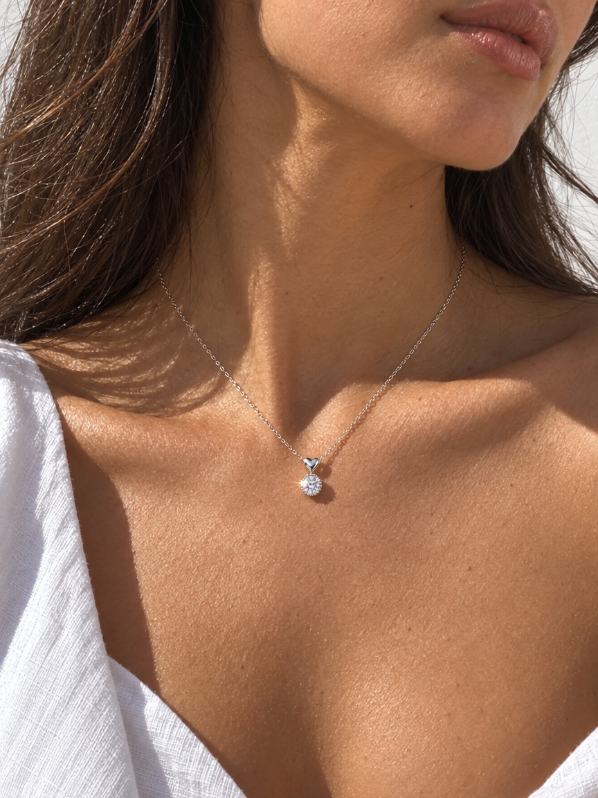 Halo Heart Necklace