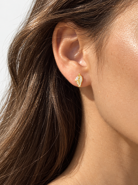 Pavé Laurel Studs