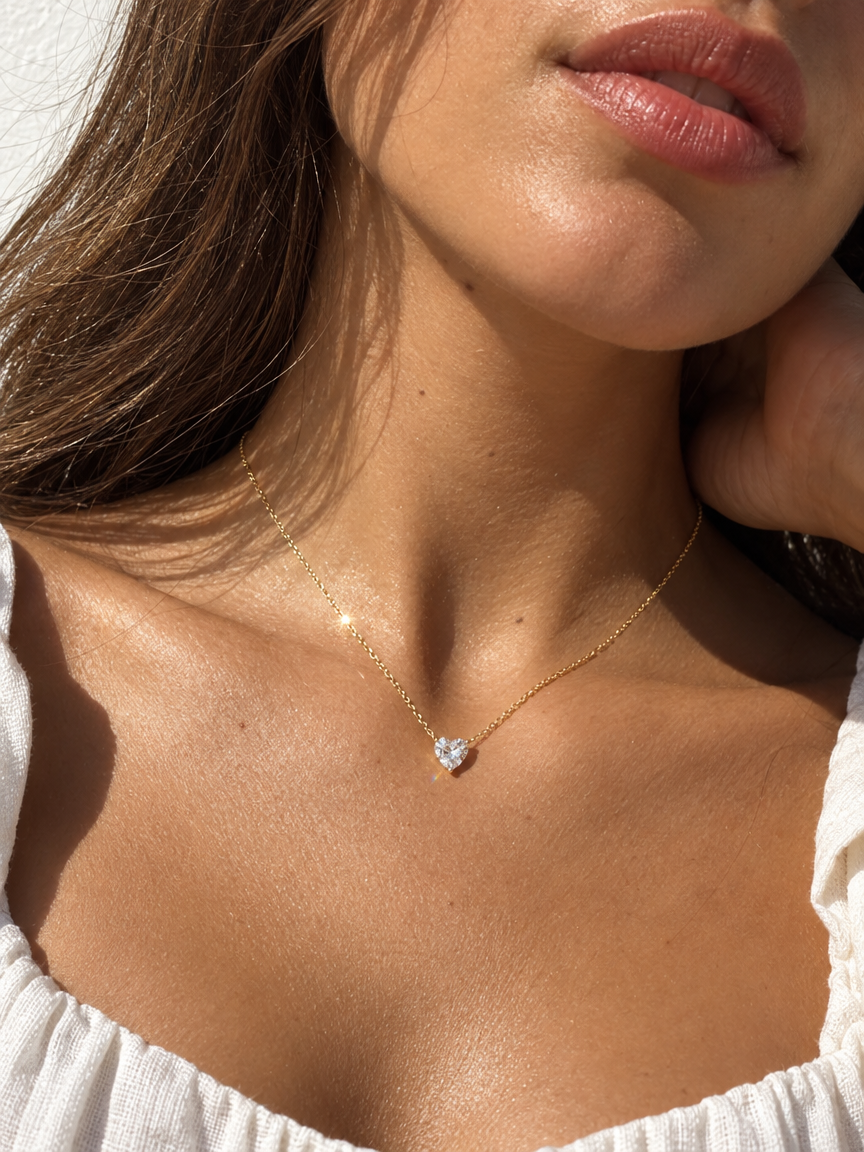 Heart Solitaire Pendant Necklace