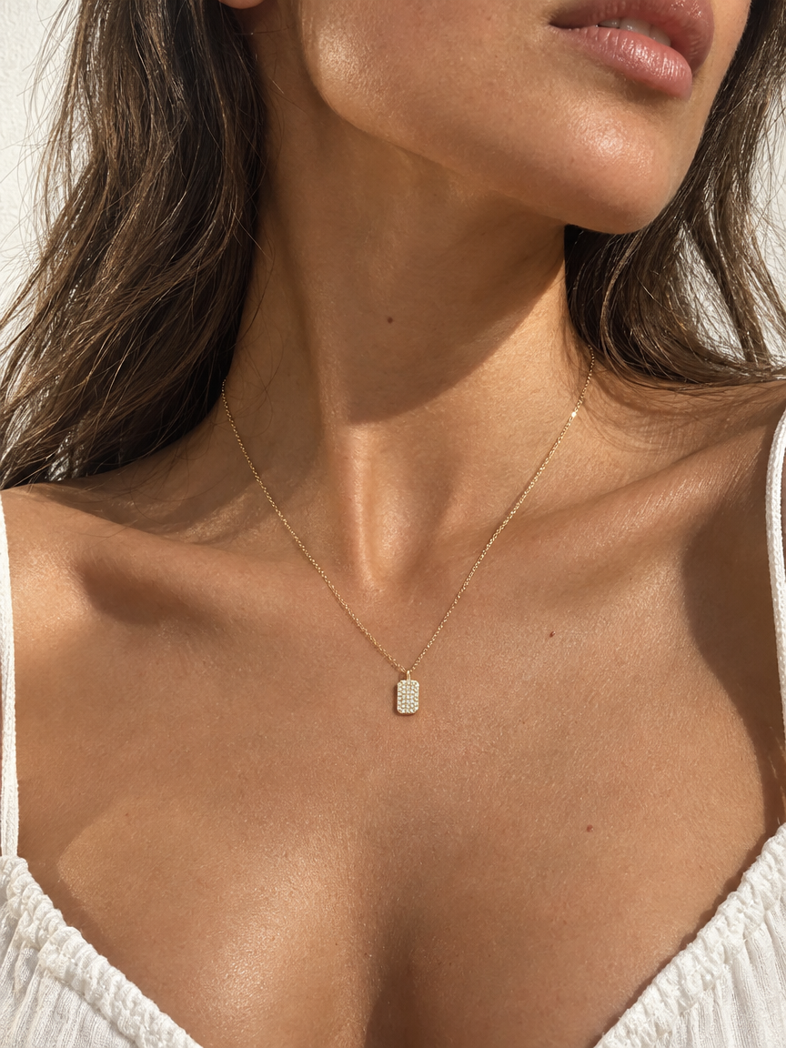 Pavé Tag Necklace