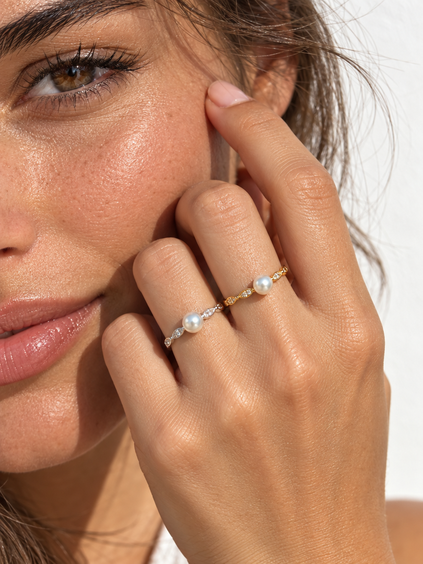 Pearl Marquise Ring