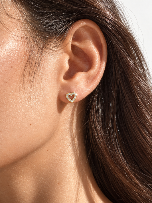 Pavé Heart Studs