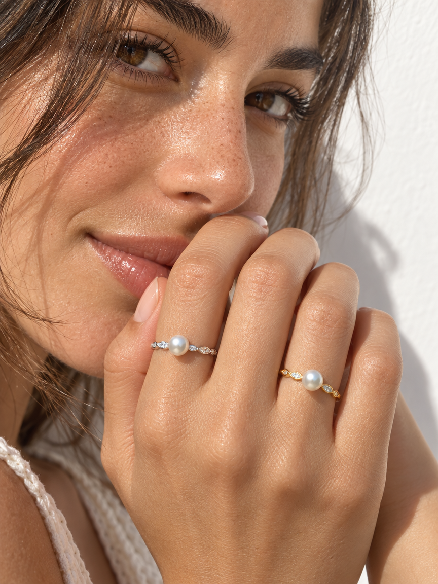 Pearl Marquise Ring