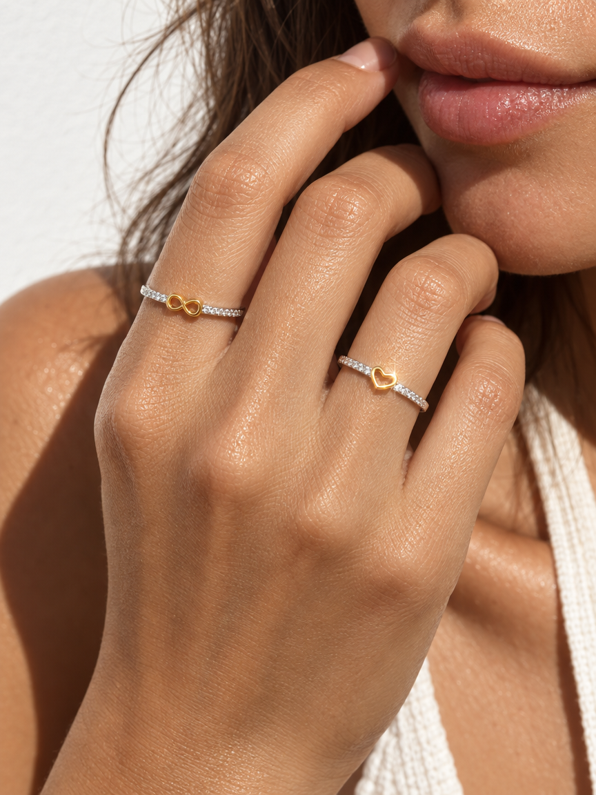Infinity & Heart Ring