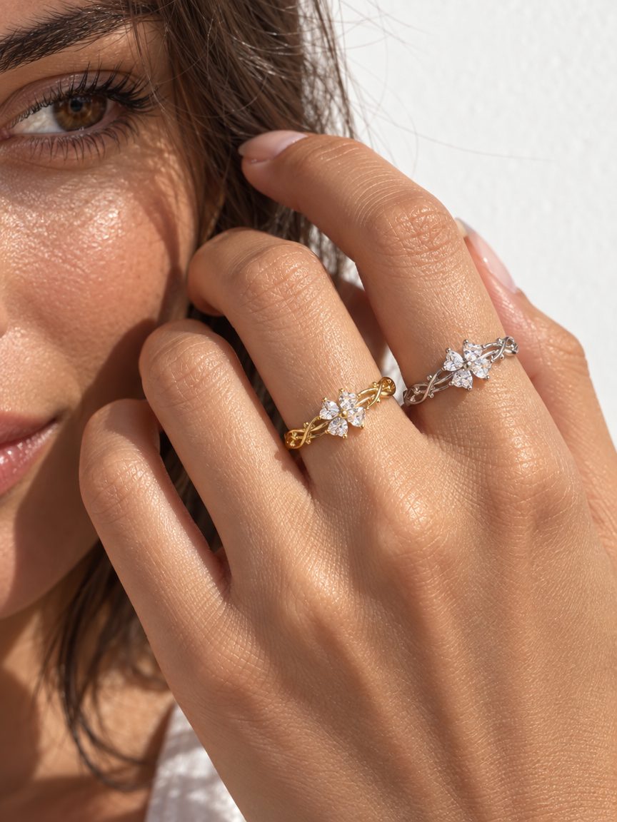 Lucky Clover Open Ring
