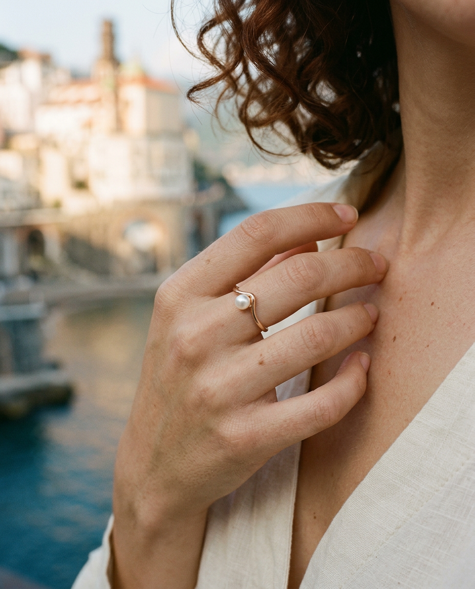Pearl V Ring