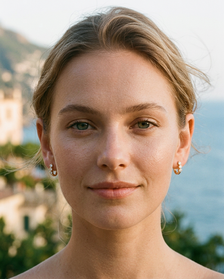 Triple Stone Huggie Earrings