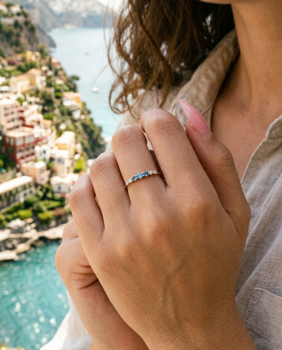 Blue Zircon Ring