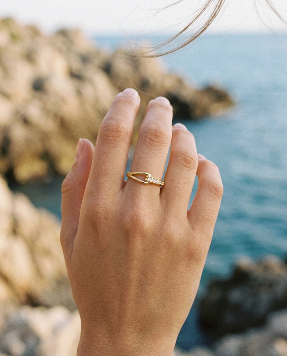 Geometric Pavé Ring