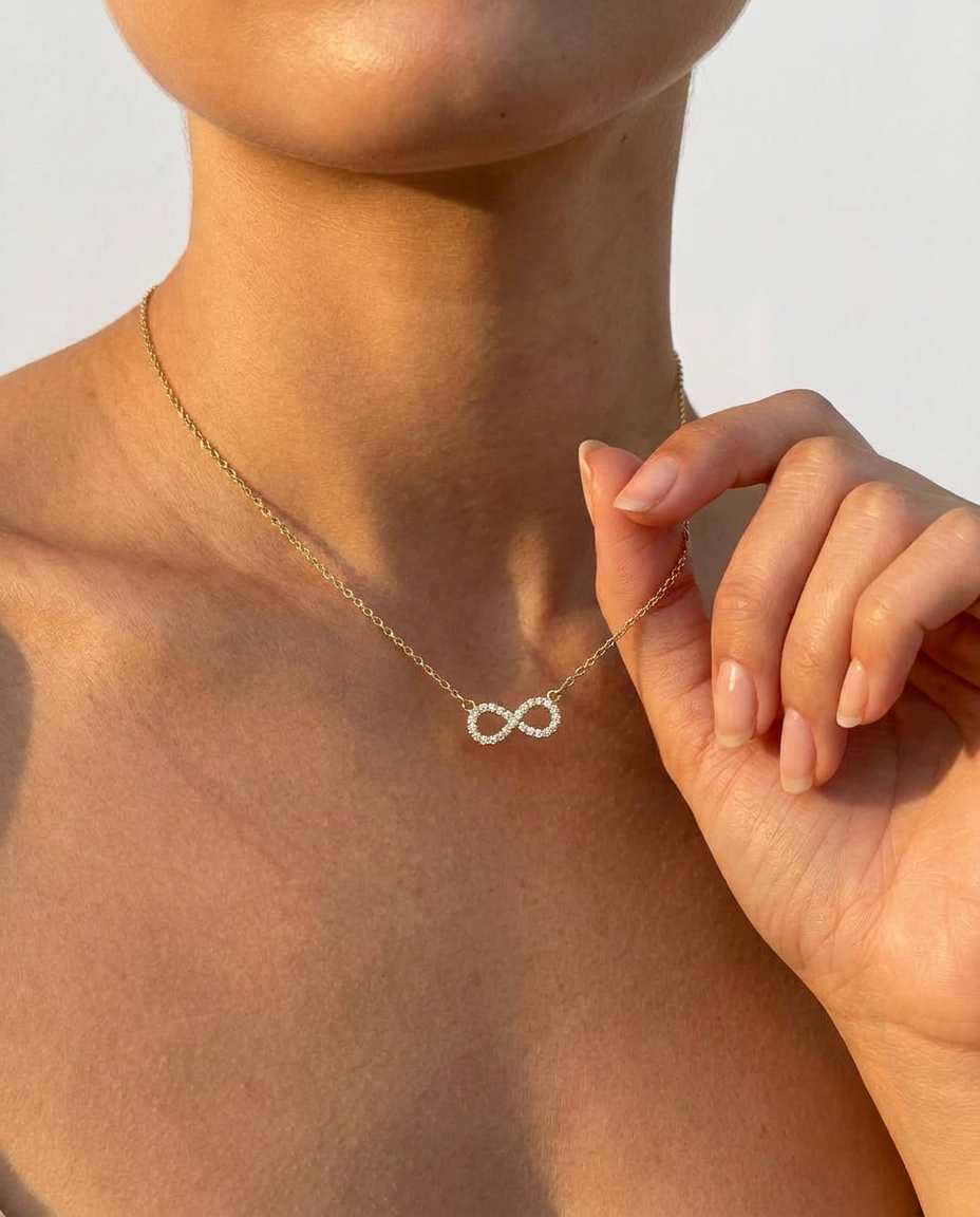 Pavé Infinity Pendant Necklace
