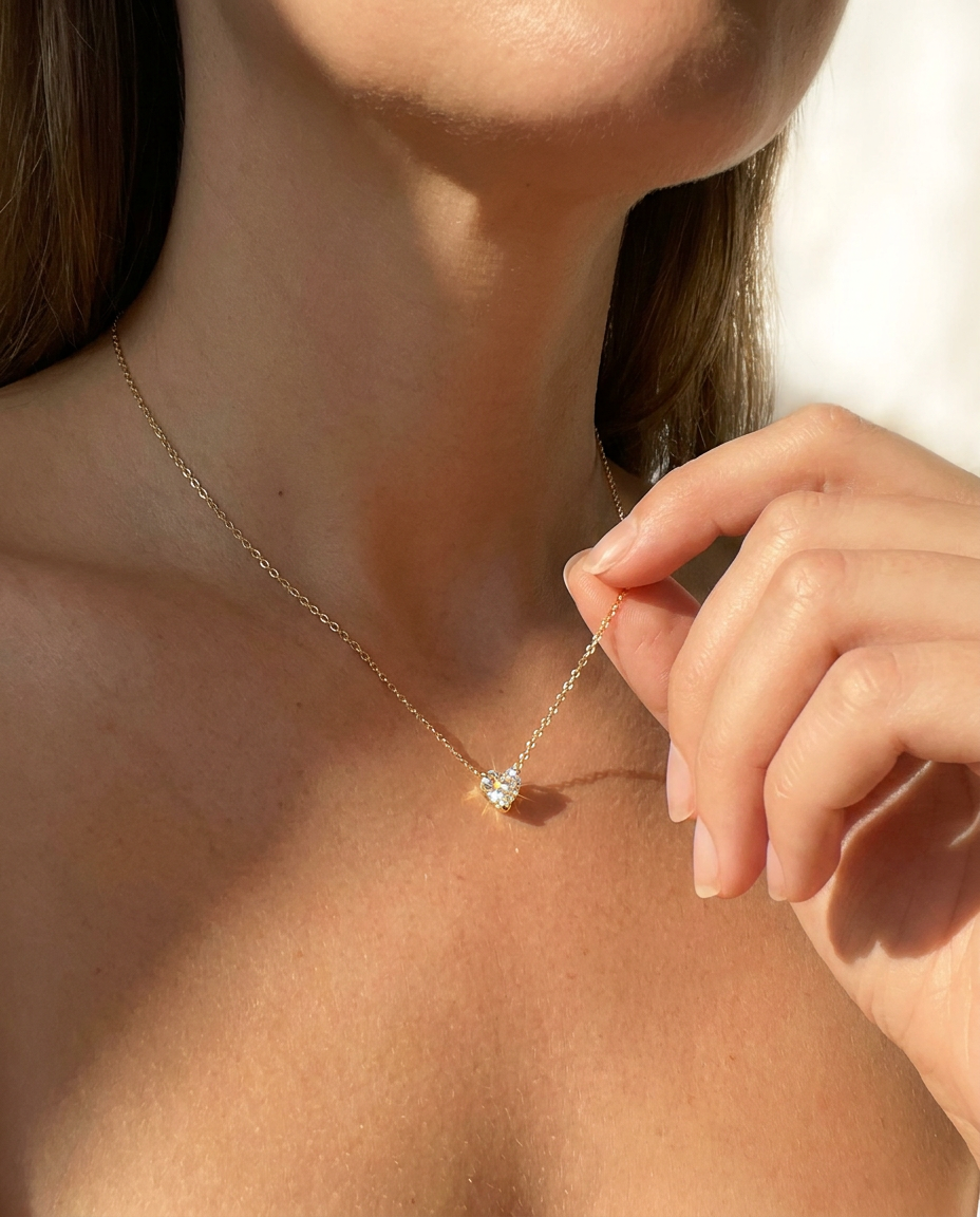 Heart Solitaire Pendant Necklace