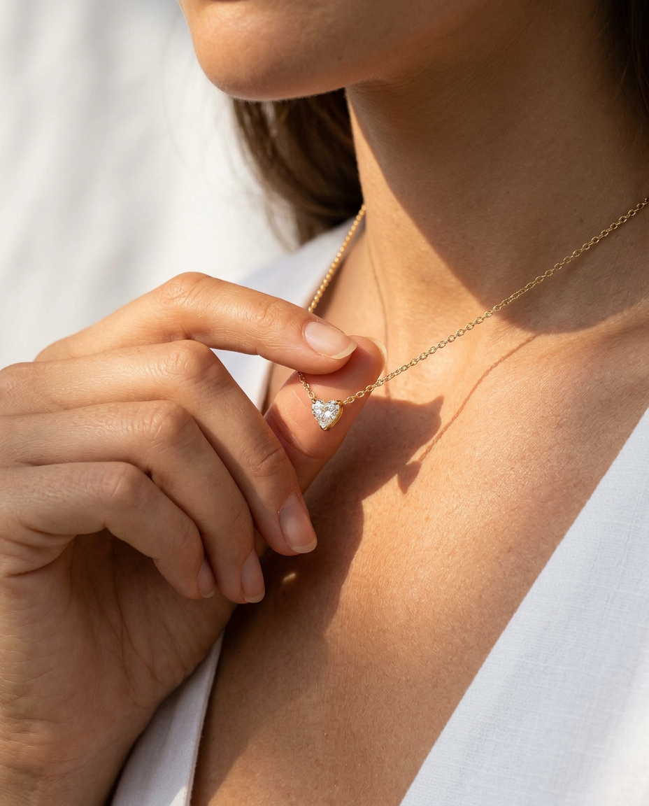 Heart Solitaire Pendant Necklace