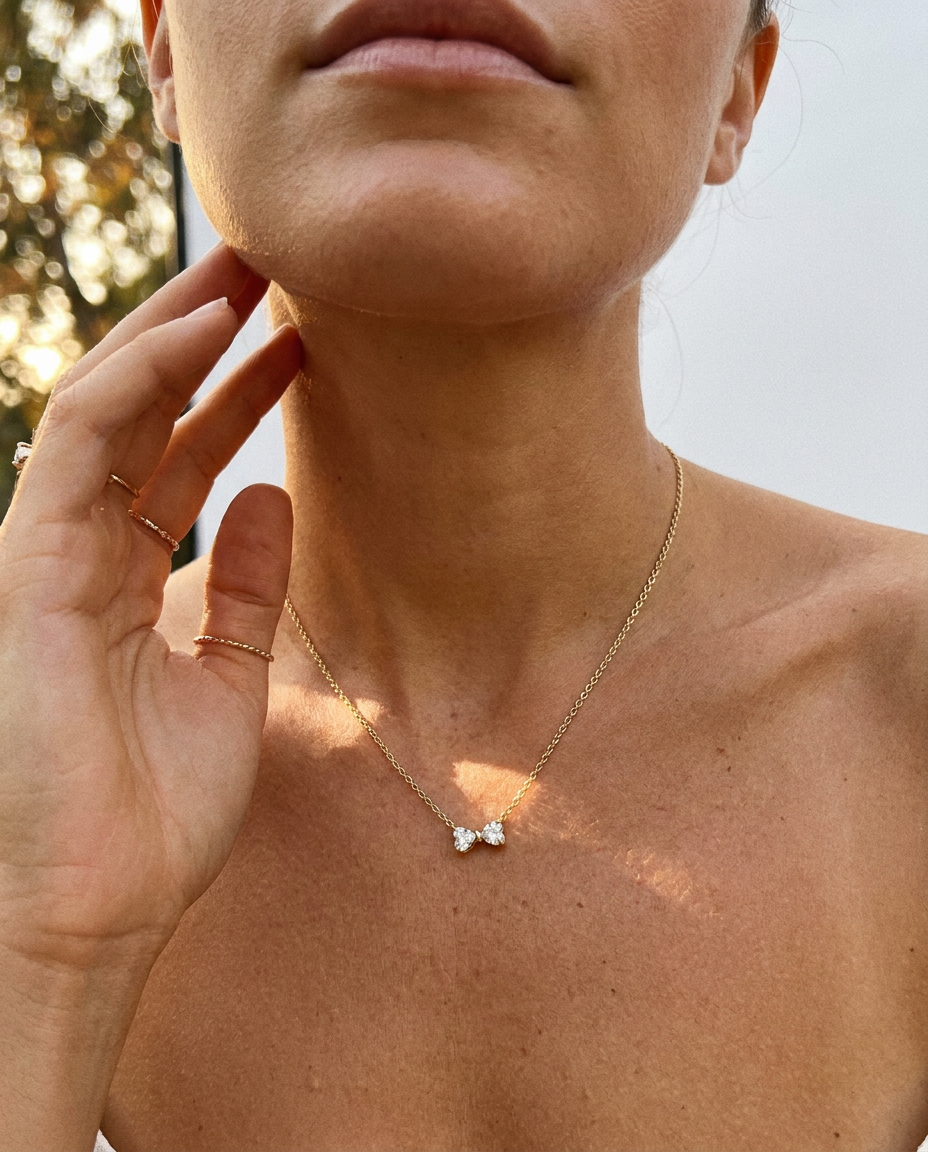 Heart Bowtie Necklace