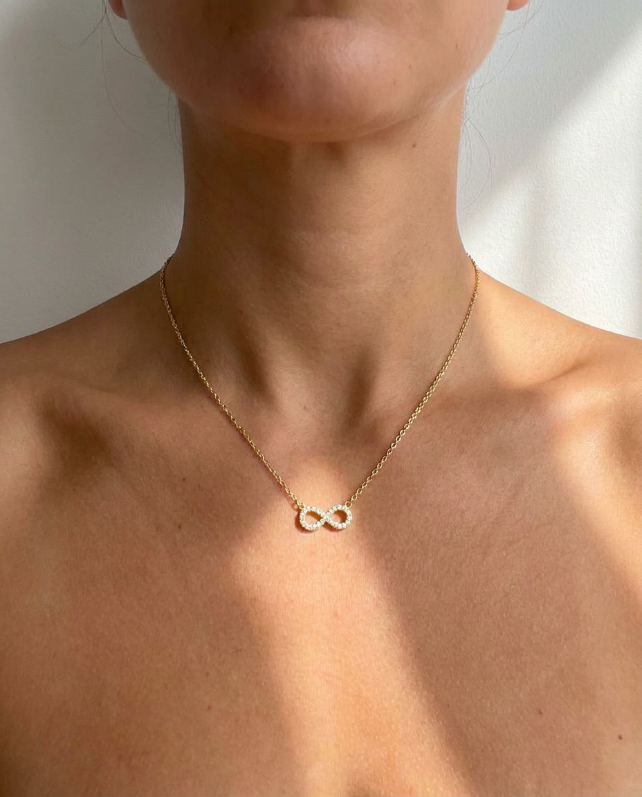Pavé Infinity Pendant Necklace