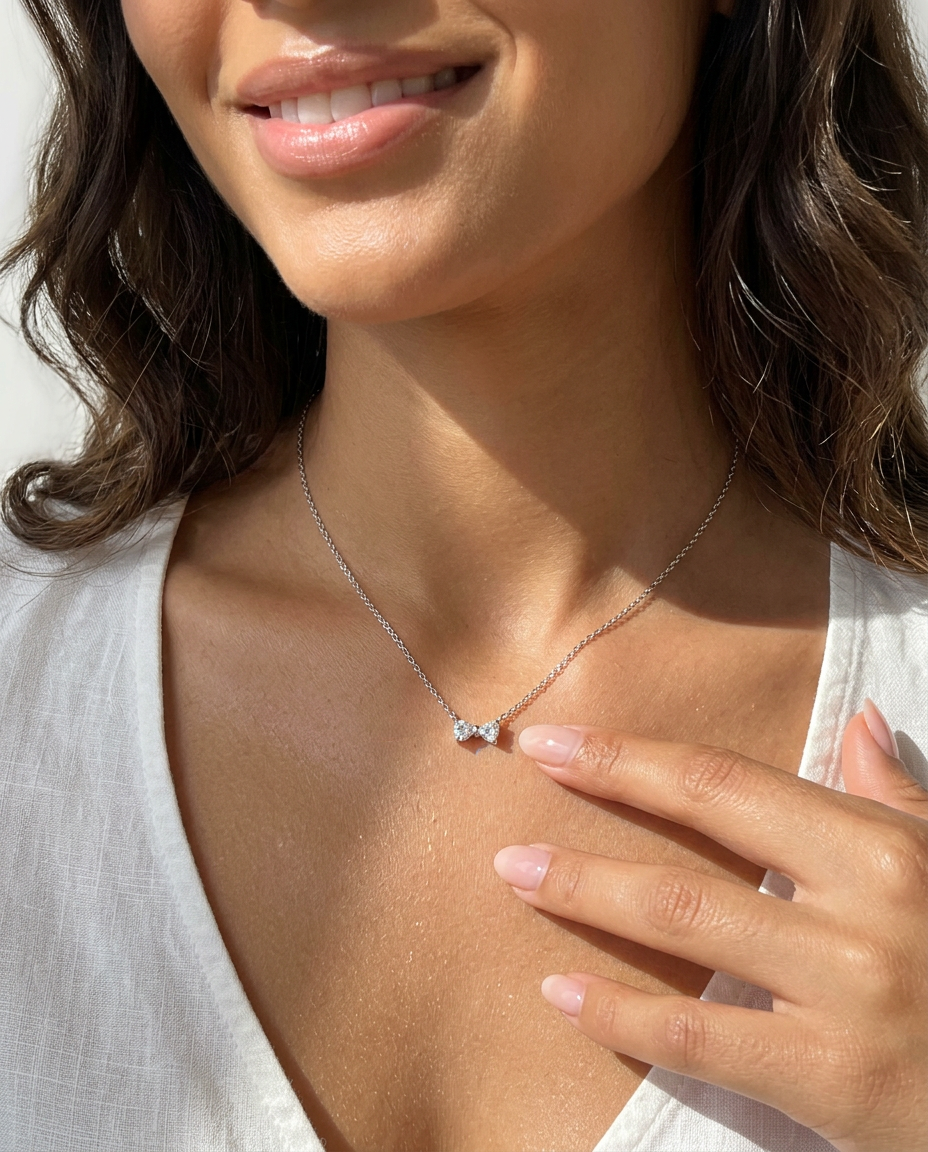 Heart Bowtie Necklace