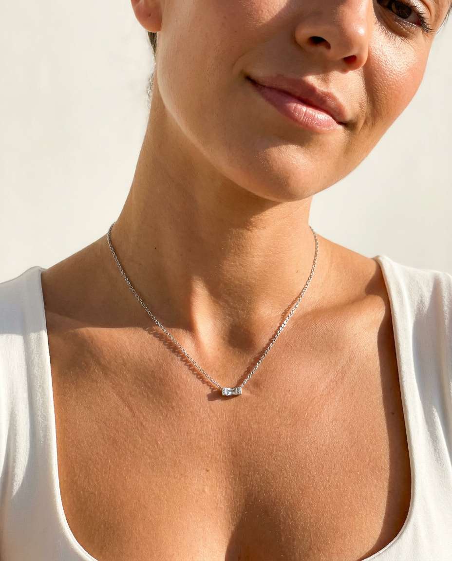 Baguette-Cut Pendant Necklace