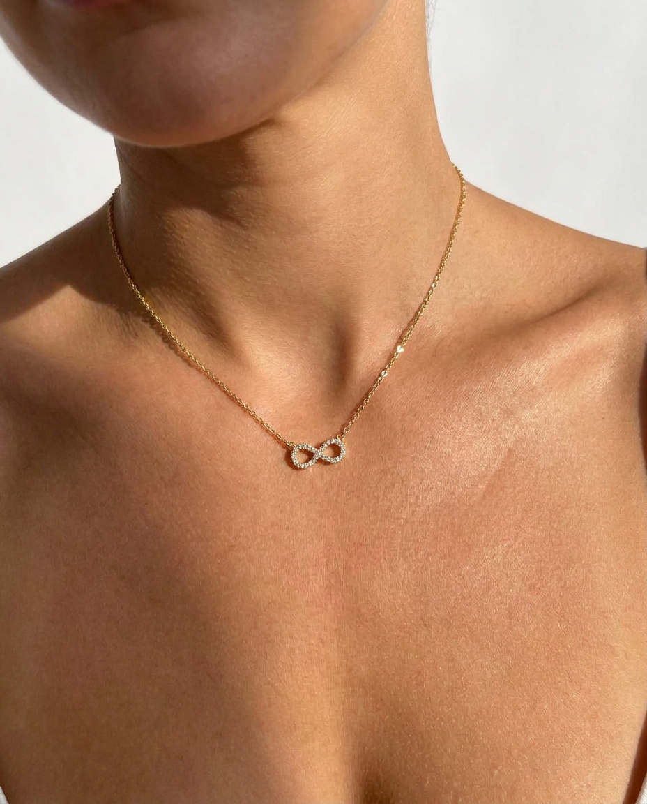 Pavé Infinity Pendant Necklace