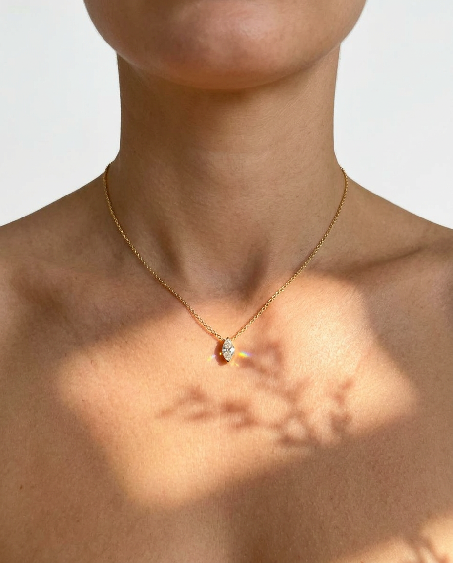 Marquise Solitaire Pendant Necklace