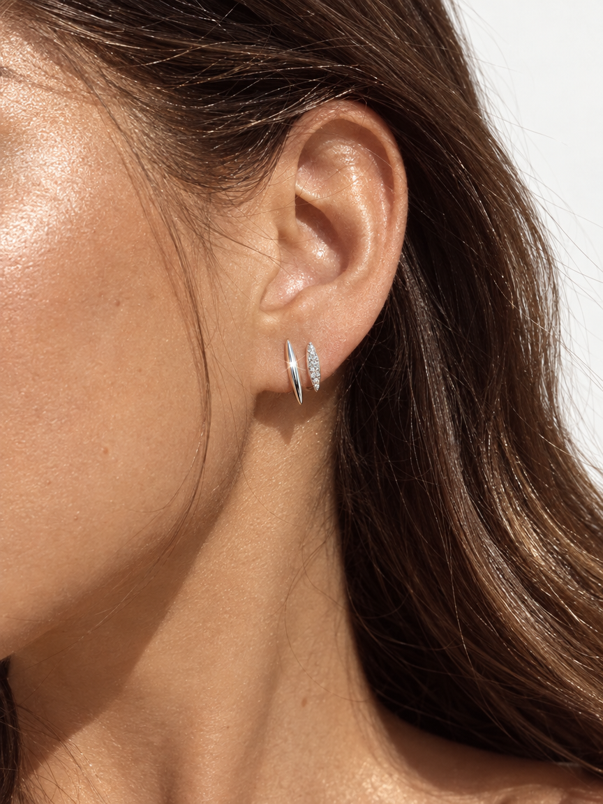 Double Marquise Stud Earrings