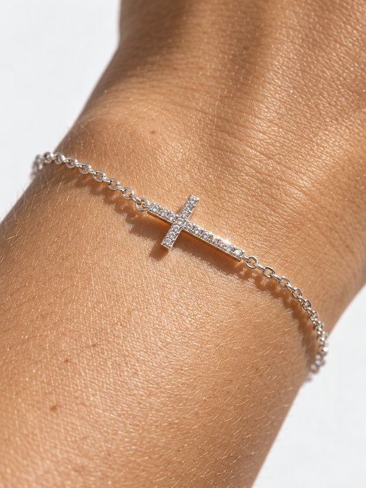 Pavé Cross Bracelet