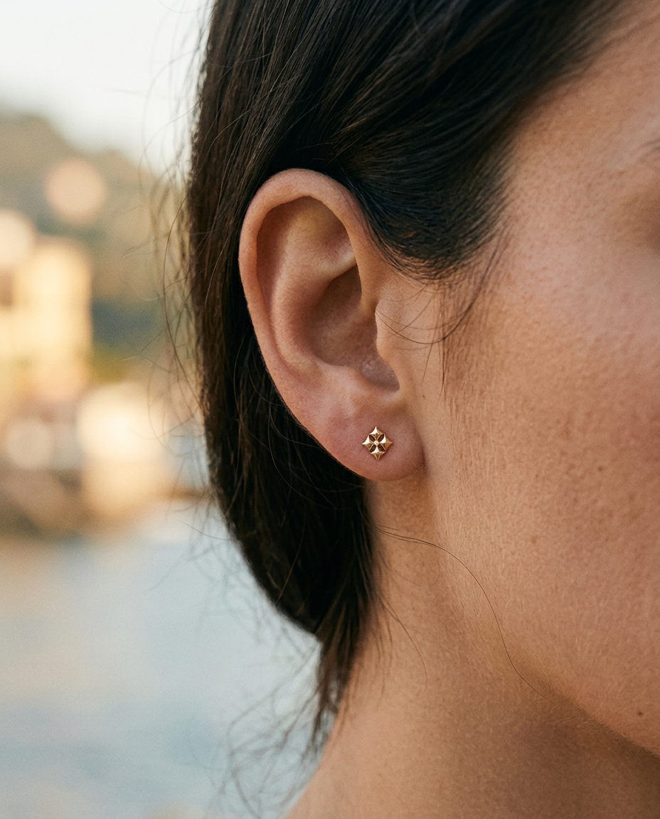 Geometric Star Stud Earrings